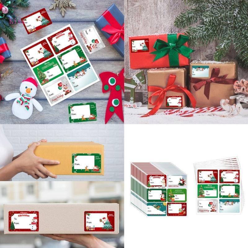 Kiss 20 แผ่นคริสต์มาสและจาก Tagged คริสต์มาส Tagged สติกเกอร์ฉลากวันหยุด Self-Adhesive Labels สติกเก