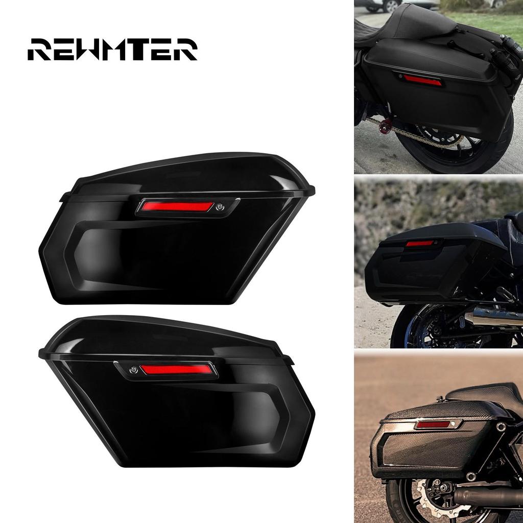 รถจักรยานยนต์ Hard Saddlebag กระเป๋าด้านข้างกระเป๋าเดินทางกระเป๋า w/ Latches คีย์สําหรับ Harley สําหรับ Touring 14-23