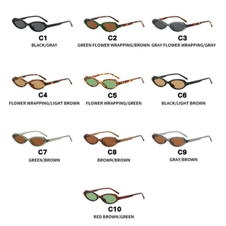 แว่นกันแดดแบบ Cat Eye สไตล์หญิง ขนาดเล็ก ป้องกันUV พร้อมบานพับโลหะ