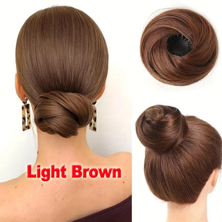 มวยผมสไตล์ Donut Updo ใช้วัสดุผมสังเคราะห์พร้อมวงกลมคลิบยืดห…