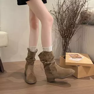One for all พร้อมส่งจากไทย TX738 รองเท้าบูทหุ้มข้อส้น ส้นหนา1.5นิ้ว กระชับสัดส่วน รองเท้าบูทมาร์ติน สำหรับผู้หญิง