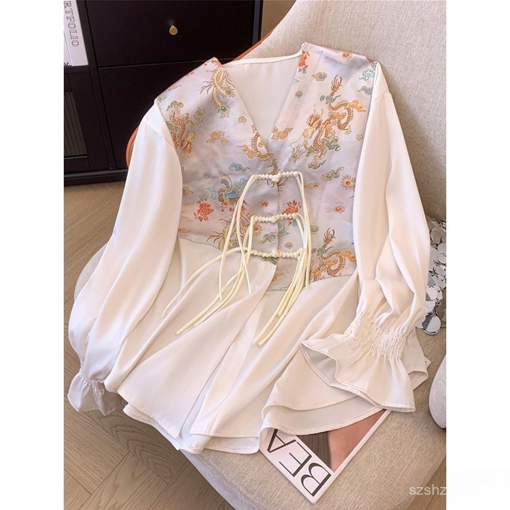 เสื้อผ้าตรุษจีน Qipao Top เสื้อผู้หญิง Cny Cheongsam TOP Hanfu สไตล์จีนเสื้อ (ไม่มีขนาด) Plus ขนาดให