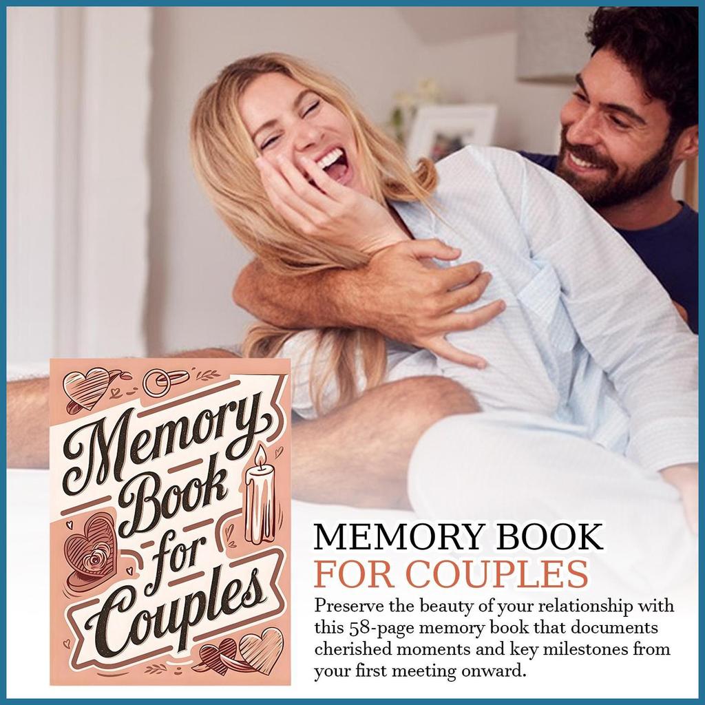 หนังสือหน่วยความจําคู่รัก สมุดภาพงานแต่งงาน อุปกรณ์โน้ตบุ๊กที่มีความหมาย 58 หน้าสําหรับการผจญภัยการเ