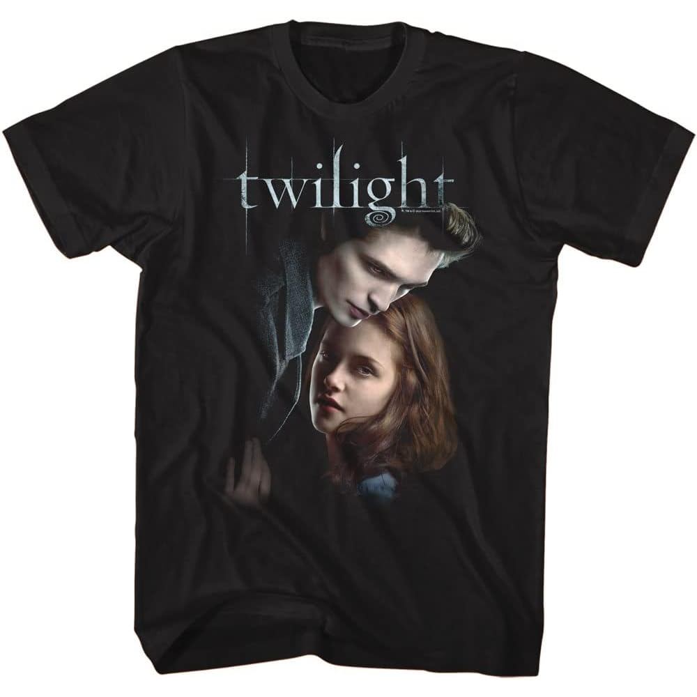 จัดส่งตลอด 24 ชั่วโมงTwilight T Shirt Ed and Bella Adult Short Sleeve T Shirts Twilight Movies Graph
