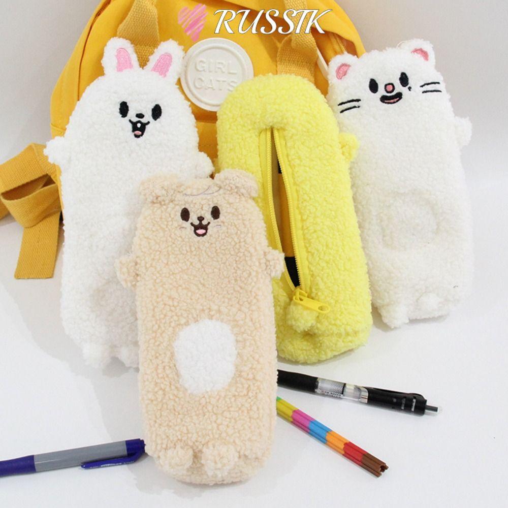 ROUSSIK Skzoo Plush Pencil, Skzoo Plush Material Pen Bag, Kawaii ตุ๊กตาสัตว์การ์ตูนออกแบบความจุขนาดใ