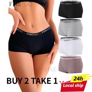 FINETOO 3PCS/Set Brief Boyleg Boxer For Women Panty Seamless Panty Short Brief Boxer Shorts For Female
