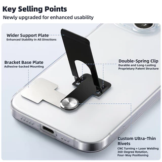 Fonken Mini Folding Phone Back Sticker Bracket 360° ที่วางโทรศัพท์แบบหมุนได้ ขาตั้งแท็บเล็ตแบบบางพิเศษ