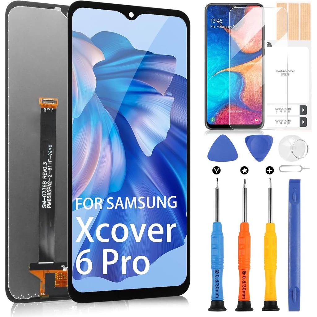 เปลี่ยนหน้าจอสําหรับ Samsung Galaxy Xcover 6 Pro จอแสดงผล LCD G736 Digitizer SM-G736U G736U1 G736B/D