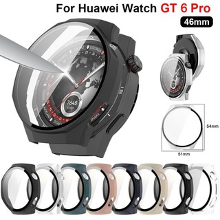 กรณีพีซี + กระจกนิรภัยสําหรับ Huawei นาฬิกา GT6 Pro 46 มม.ป้องกันหน้าจอกันชนสําหรับนาฬิกา GT 5 Pro 46 มม.ป้องกัน Accessores