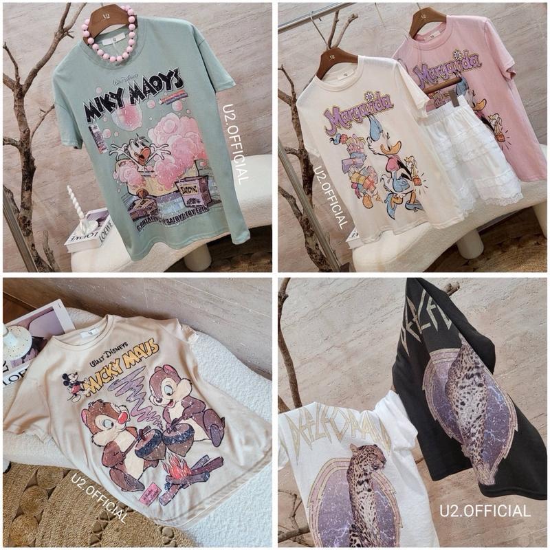 เสื้อยืดสลาฟ(ผ้าบาง) ลายการ์ตูนวินเทจ