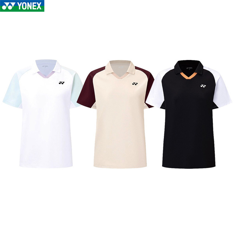 เสื้อยืดผู้หญิง breathable สไตล์ polo เหมาะสำหรับเล่นแบดมินตันและเทนนิส