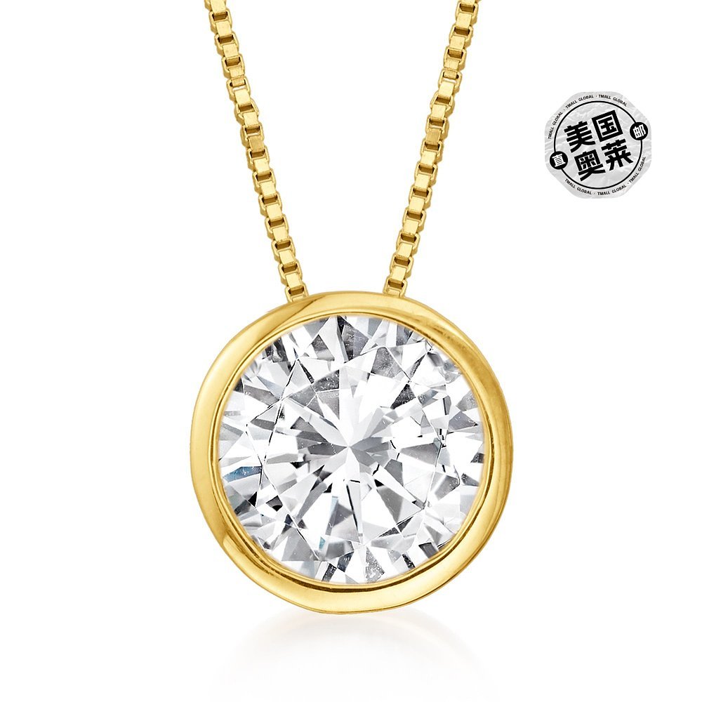 Ross-Simons Bezel-Set Diamond Solitaire จี้สร้อยคอใน