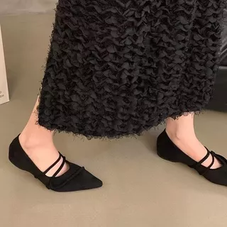 รองเท้าส้นสูงสไตล์เรโทรฝรั่งเศส สวมใส่สบาย ไม่ลื่น ดีไซน์หัวแหลม