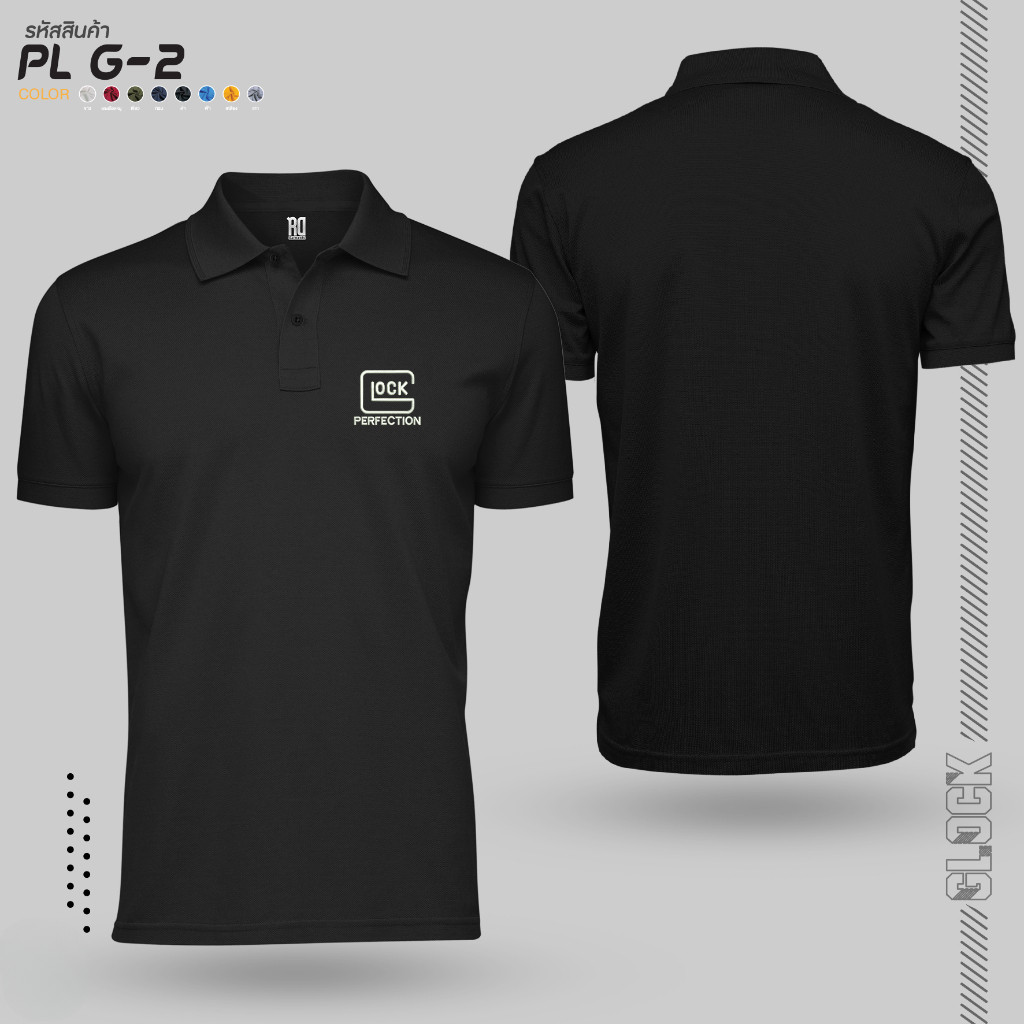 เสื้อโปโลพิมพ์ลายตัวอักษร PL G-2 Glock สไตล์ลำลอง สวมใส่สบาย แขนสั้น ผ้าฝ้ายแท้ ยูนิเซ็กซ์ S-3XL