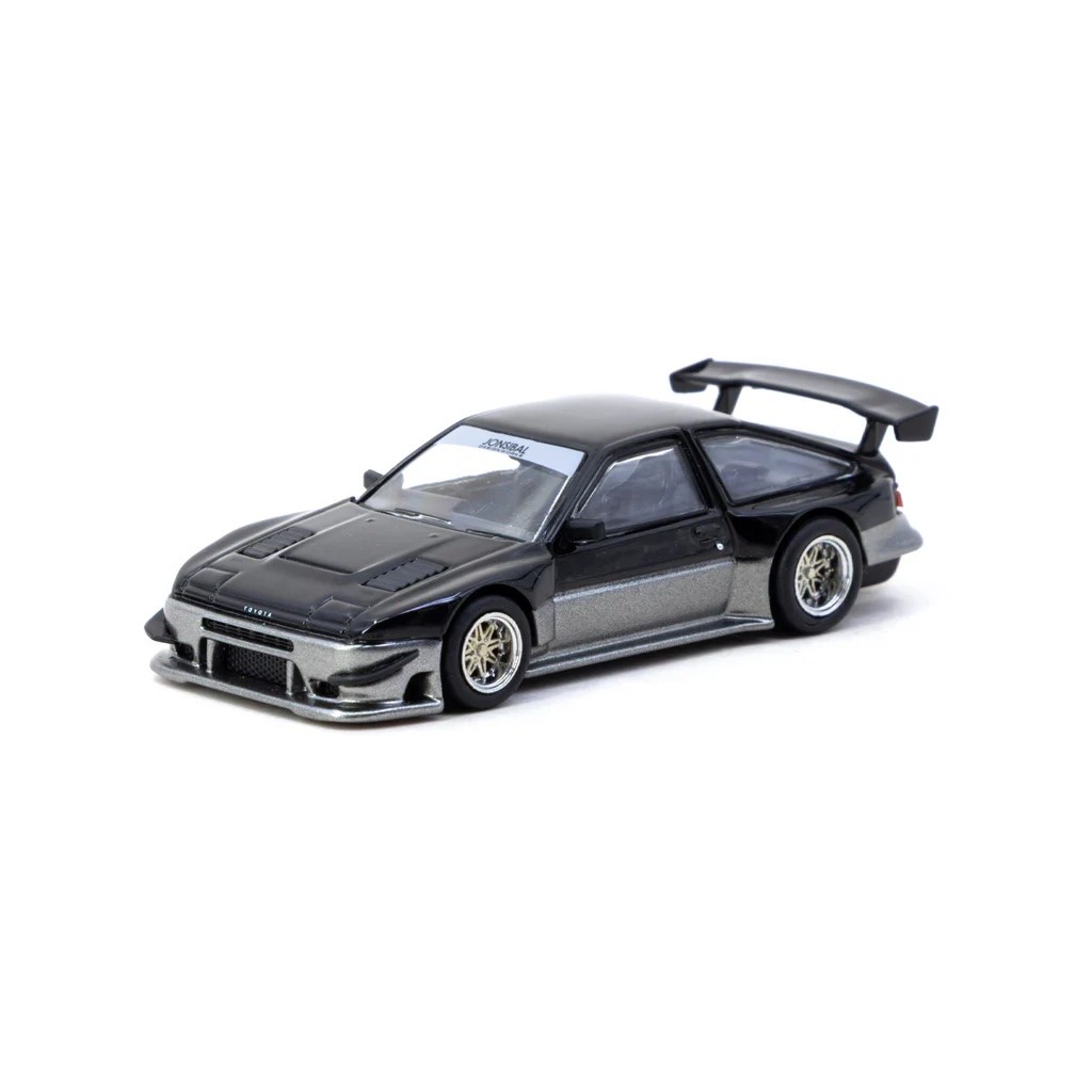 Tarmac Works 1:64 GLOBAL64 Toyota Sprinter Trueno AE86 Widebody Malaysia Special Edition Black/Grey T64G-060-BG