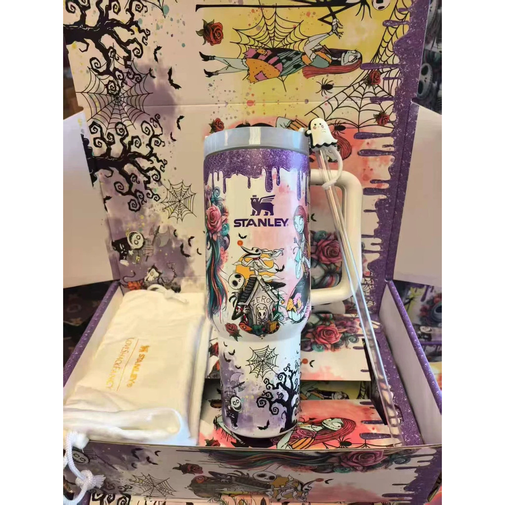 [คลังสินค้าพร้อมสไตล์ใหม่] Halloween Limited Luminous Cup Stanl@y Water Cup Town Theme Thermos Cup Gift Box