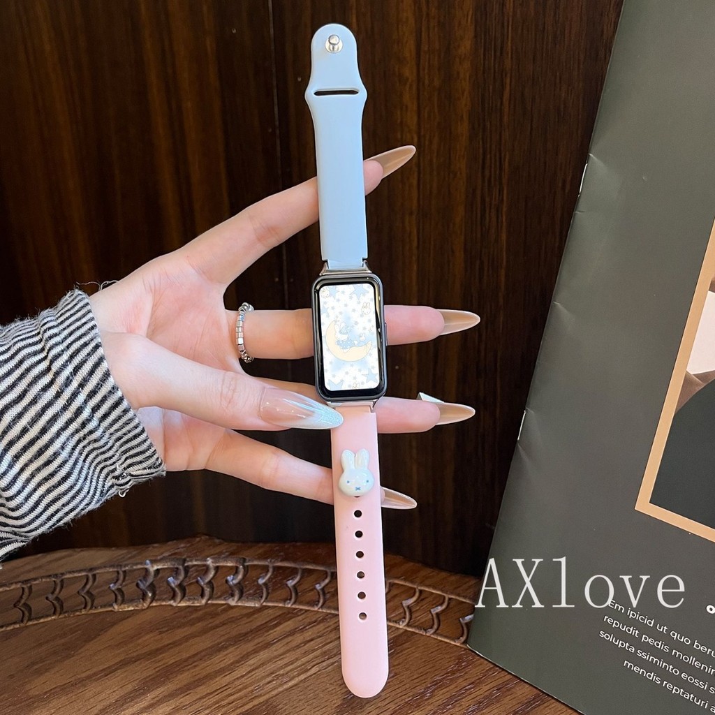 สายรัดซิลิโคนสําหรับ Huawei Band 10 9 8 7 6 อุปกรณ์เสริมสร้อยข้อมือกีฬาสําหรับ Huawei Watch Fit 3 4/4pro สายรัดข้อมือ - รูปที่ 7