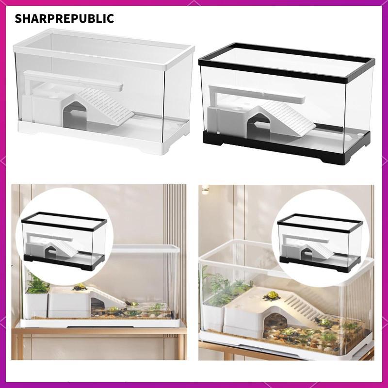 [Sharprepublic] Turtle Tank Reptile Habitat Hideout Supplies Amphibians Tortoise Enclosure Starter T