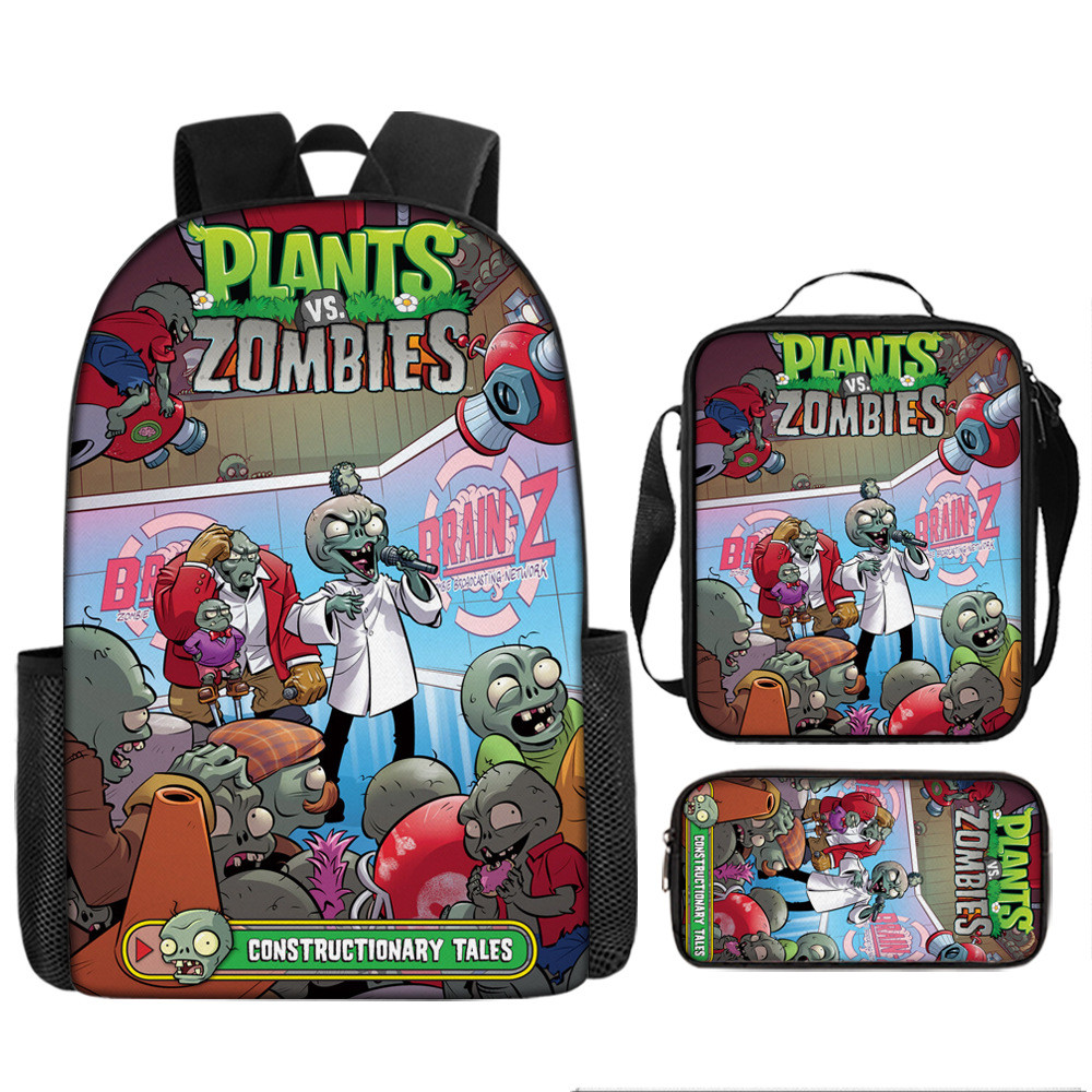 กระเป๋าเป้ 3-in-1 Plants Vs Zombies สำหรับนักเรียนชายและหญิง