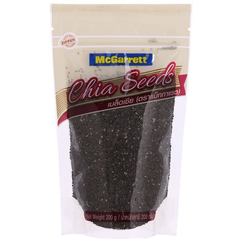 แม็กกาแรตเมล็ดเชีย 200กรัม Mcgarrett Chia Seed 200g. [หมายเลขบาร์โค้ด 8850358374085 ]
