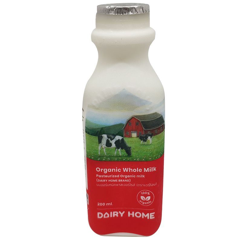 แดรี่โฮมนมสดรสจืด 200ซีซี Dairy Home Pasteurized Milk Plain 200cc. [หมายเลขบาร์โค้ด 8858709100017 ]