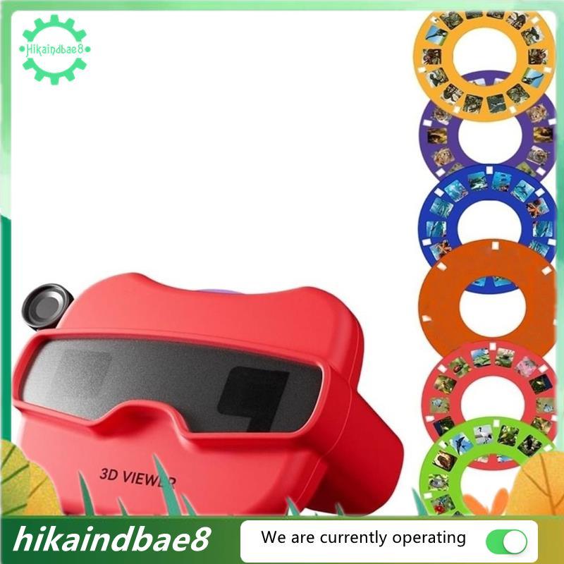 3D สไลด์กล้องของเล่นเด็ก 6 ม้วน 3D สามมิติ Viewer ของเล่น 2 สีแบบพกพา 3D สไลด์ดู Finder สีแดง