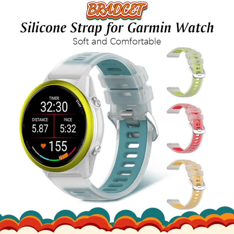 สายซิลิโคนใส 20mm 22mm for Smartwatch Garmin Forerunner 570 265 255 165 55 Music/Vivoactive 6 5 4/Venu อะไหล่