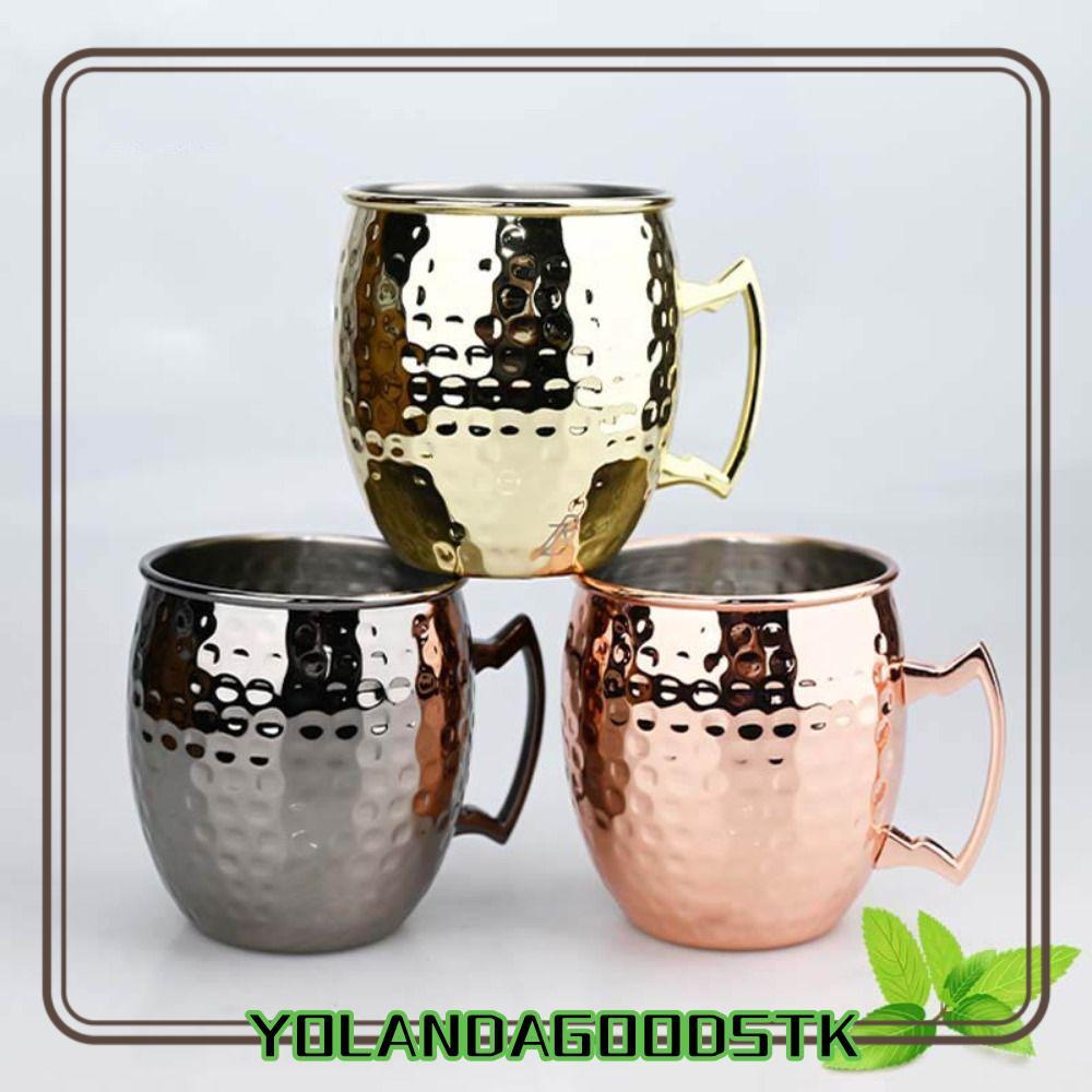 IYOLANDAGOODS1 ค้อนจุดถ้วย, Moscow Mule 500ml ถ้วยแก้ว,ที่แข็งแกร่งตอกจับหนาแปรงลักษณะ Moscow แก้ว M