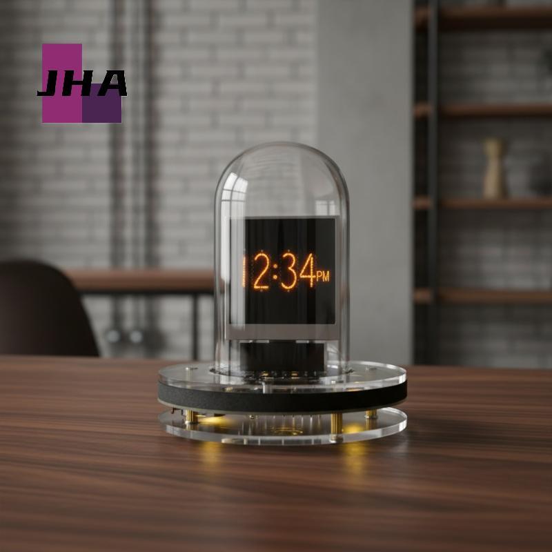[JHA] Nixie Tube Digital Clo โต๊ะสร้างสรรค์พร้อมการแสดงสภาพอากาศและอัลบั้มรูปอิเล็กทรอนิกส์สําหรับห้