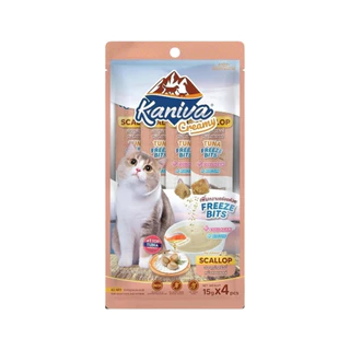 Kaniva Creamy Treat คานิว่า ขนมแมวเลีย ฟรีซดราย Freeze Bits สำหรับแมว แพ็ค 4 ซอง ขนาด 15 กรัม/ซอง
