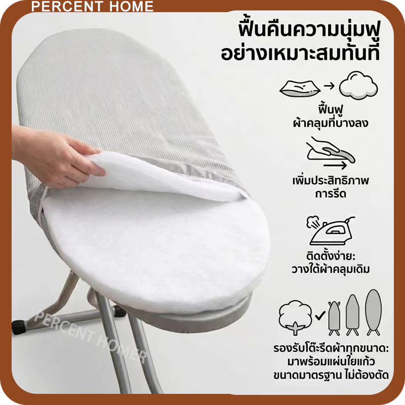 ฟองน้ำรองรีดผ้าแผ่นสักหลาดฝ้าย ทนความร้อน ช่วยรีดผ้าเรียบไว สำหรับเสริมโต๊ะรีดผ้าทุกรุ่น