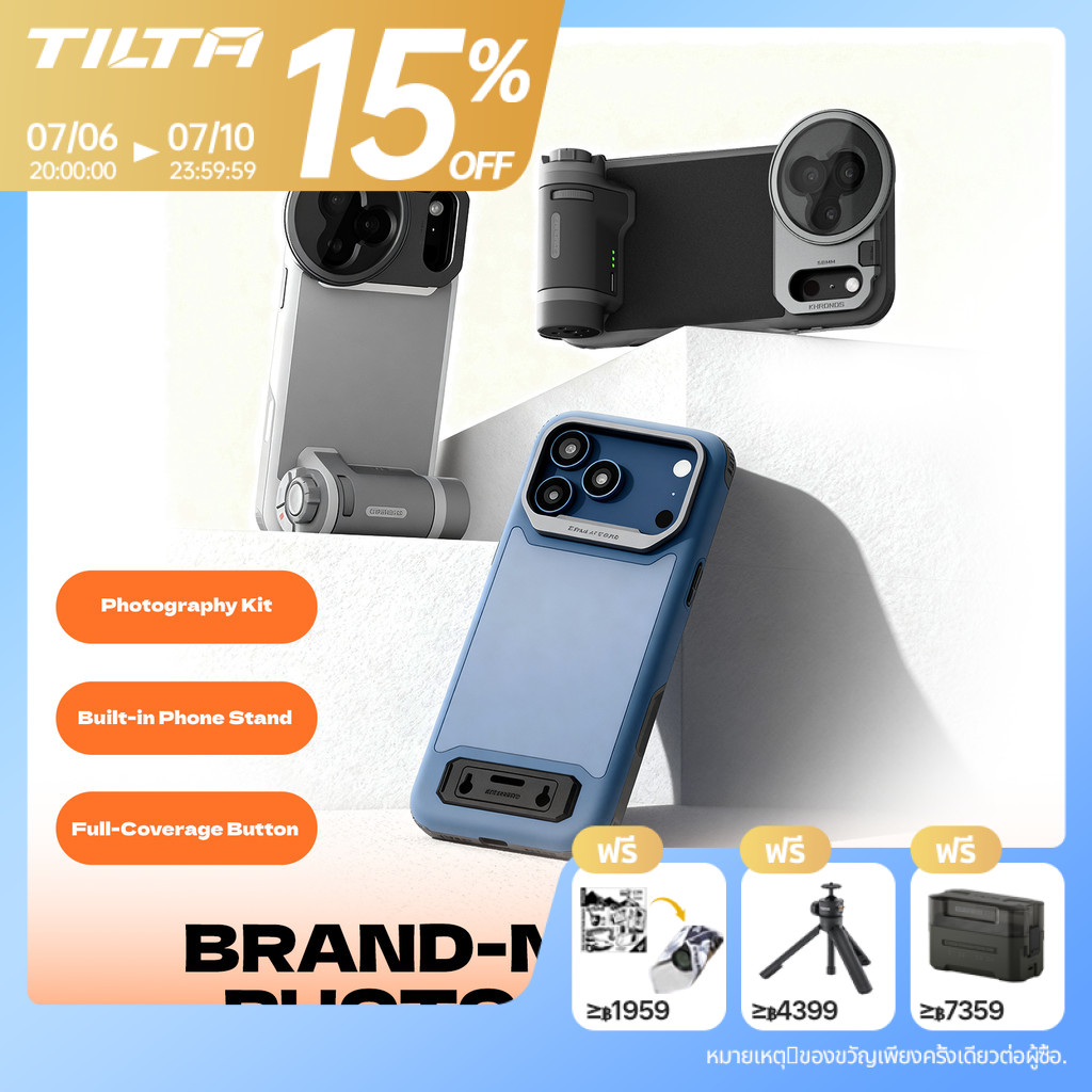 TILTA iPhone17 Pro/Pro Max Khronos Lite Case iPhone15 16 Pro/Pro Max กรงโทรศัพท์อะแดปเตอร์เลนส์ Quick Release ถาดกรองแม่เหล็ก FSND Filter