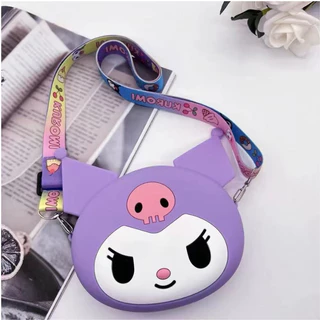 ZZ HOME01 Sanrio กระเป๋าสะพายไหล่ ซิลิโคน ลาย Hello Kitty Kuromi My Melody Labubu ใส่เหรียญได้ ของเล่นสําหรับเด็ก