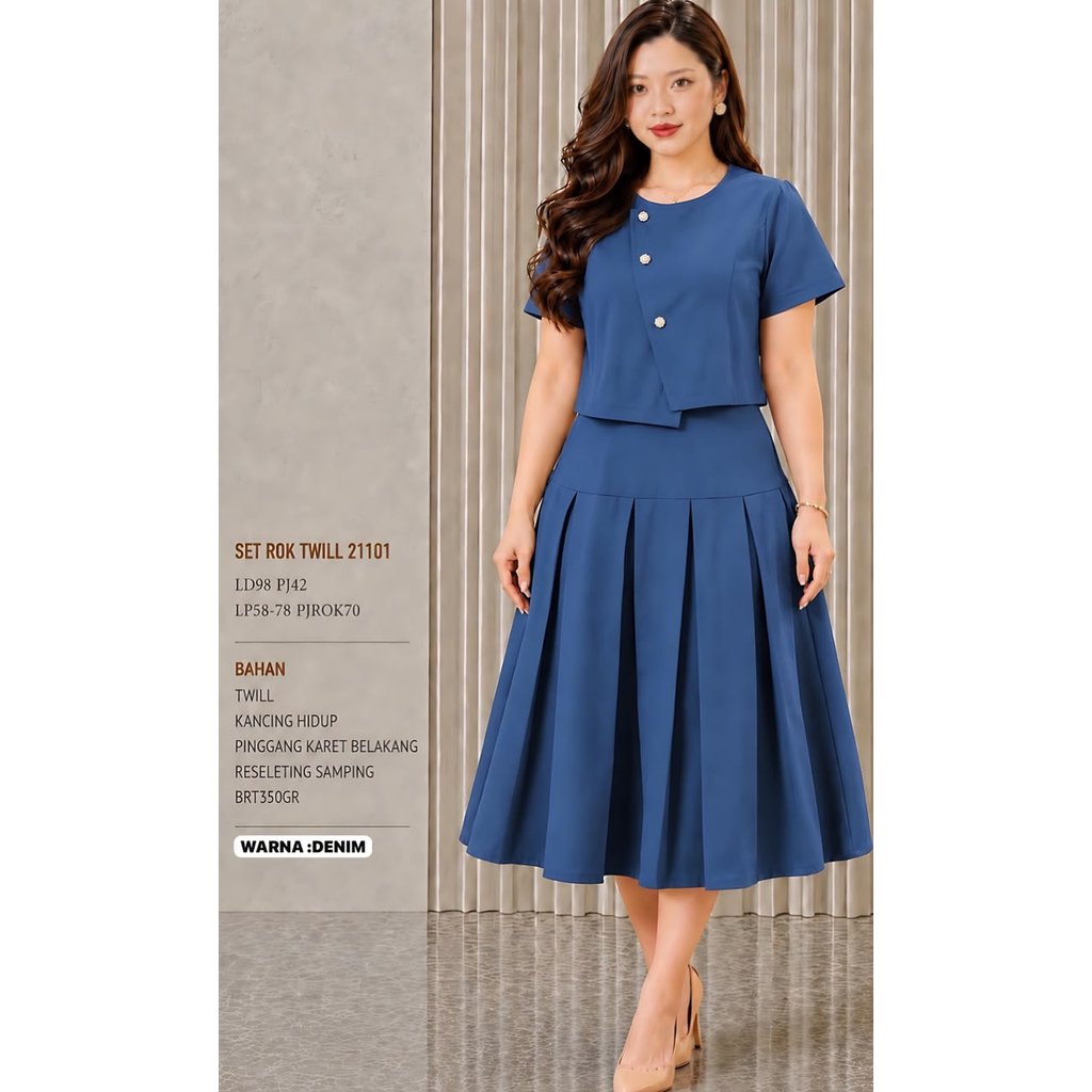L1A 33 so TWILL SKIRT SET 21101 350GRAM IMPORTED CLOTHES