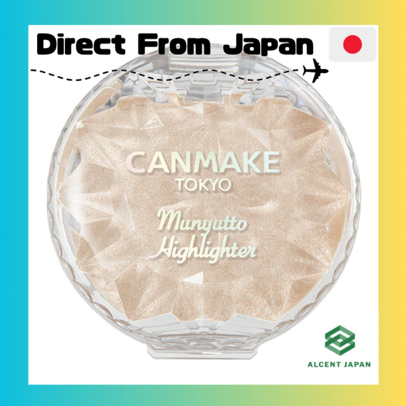 Canmake Cream Munyutto Highlighter 01 Moonlight Gem Raw-Texture Highlighter Adherent Smooth White Be