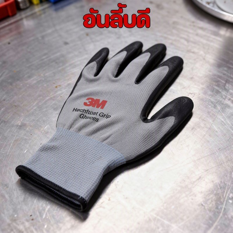ไนไตรล์เคลือบไนลอนถุงมือทํางานข้อมือยาวกันลื่นระบายอากาศทน รูปที่ 4