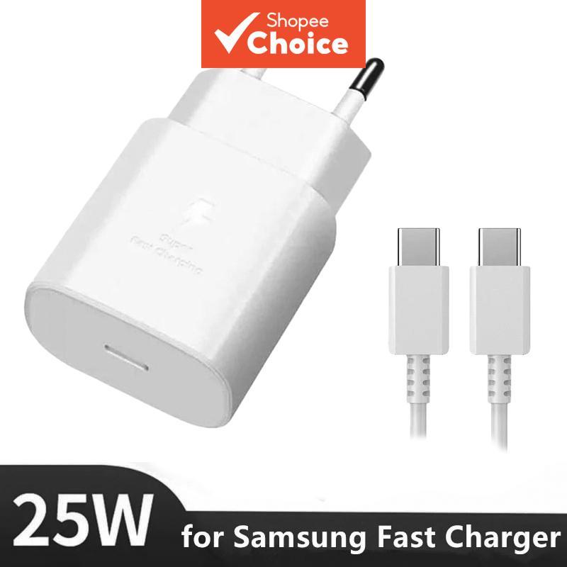 สําหรับ Samsung S25 Plus, S24 Ultra, S23, S22 Plus, Note20 อะแดปเตอร์ชาร์จเร็ว 25W PD พร้อมปลั๊กผนัง