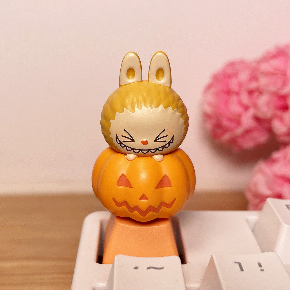 ของแท้ Bubble Mart labubu labubu Series Single Mechanical Keyboard Keycap ฟักทอง labubu หมวกน่ารัก