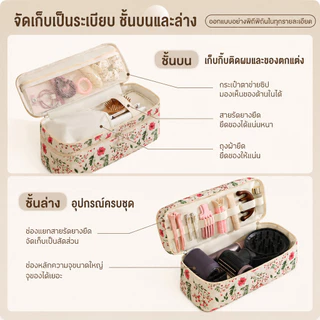 กระเป๋าเก็บเครื่องเป่าผม 2 ชั้น จุใหญ่ กระเป๋าจัดเก็บอุปกรณ์ทำผม พกพาเดินทาง เครื่องม้วนผม