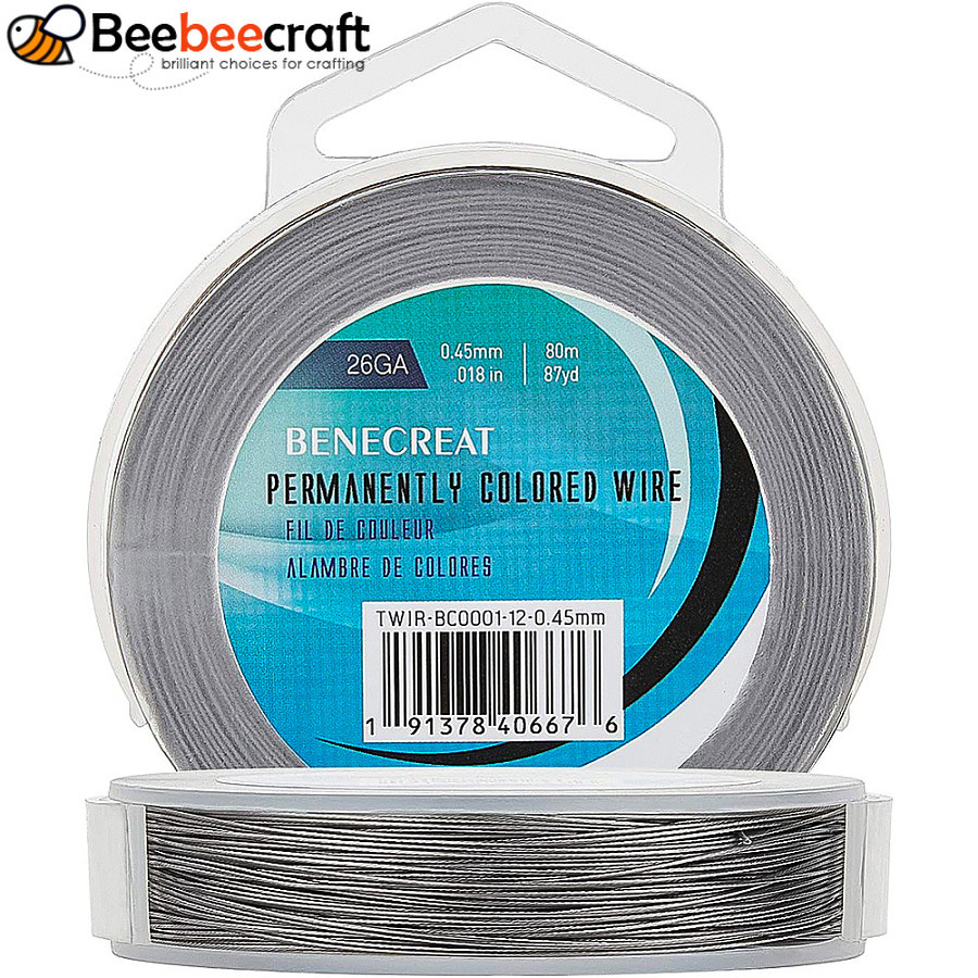 1roll Tiger Tail Wire Nylon-coated Stainless Steel Wire สี 0.45mm 262.46 ฟุต(80m)/ม้วน