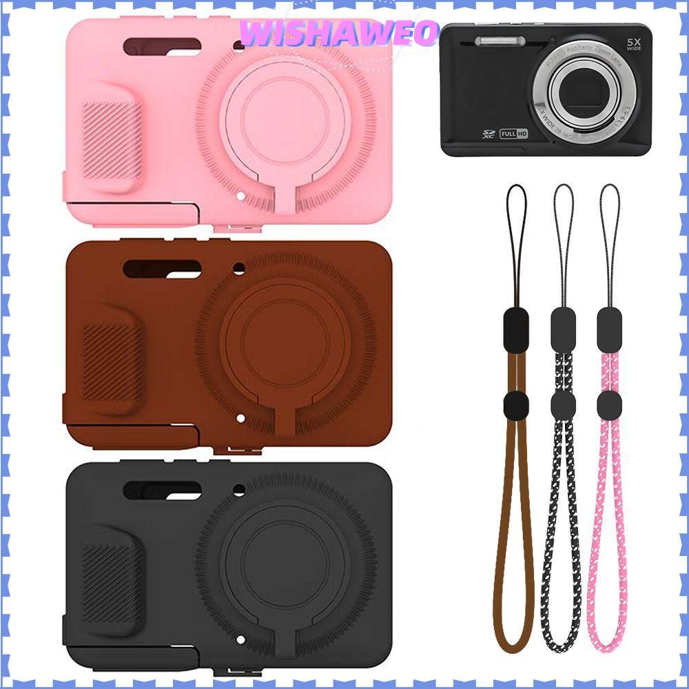 WISHAWEO กล้องป้องกัน, ซิลิโคนกันกระแทก Body Cover, นุ่มพร้อม Lanyard Anti-Scratch Skin Shell สําหรั