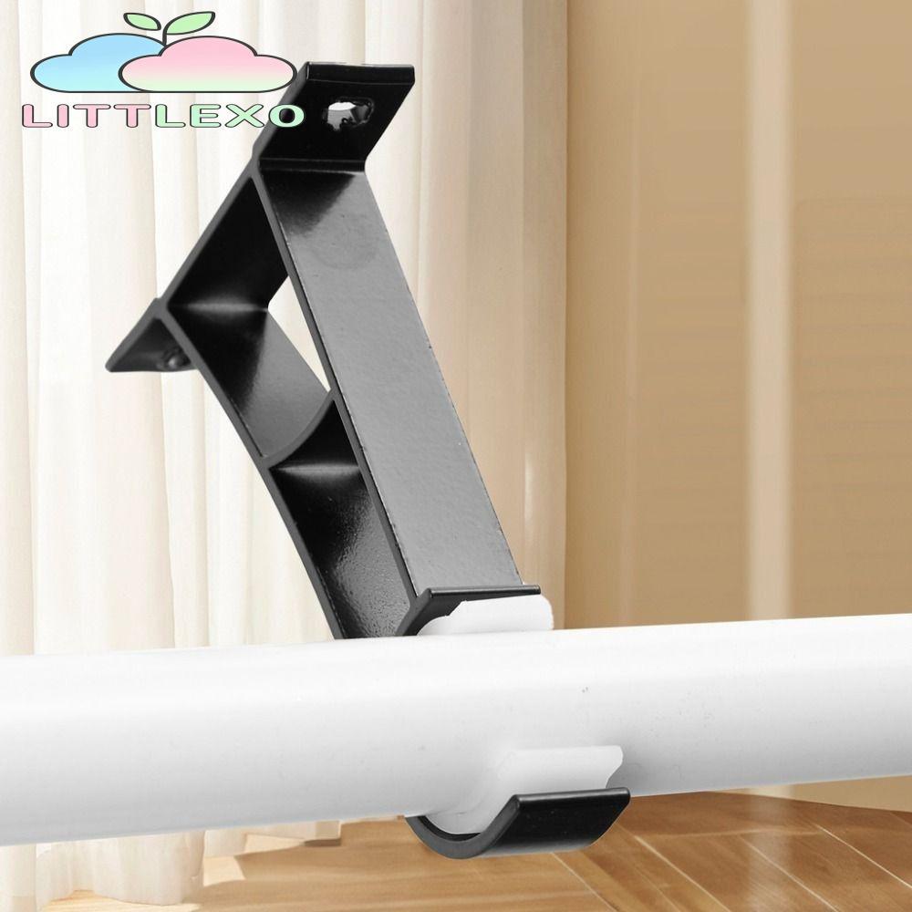 LITTLEX แผ่นรองราวม่าน, ขายึดก้านโรมันโลหะเดี่ยวสําหรับงานหนัก,พร้อมสกรูเครื่องมือฮาร์ดแวร์หน้าต่างอลูมิเนียมอัลลอยด์