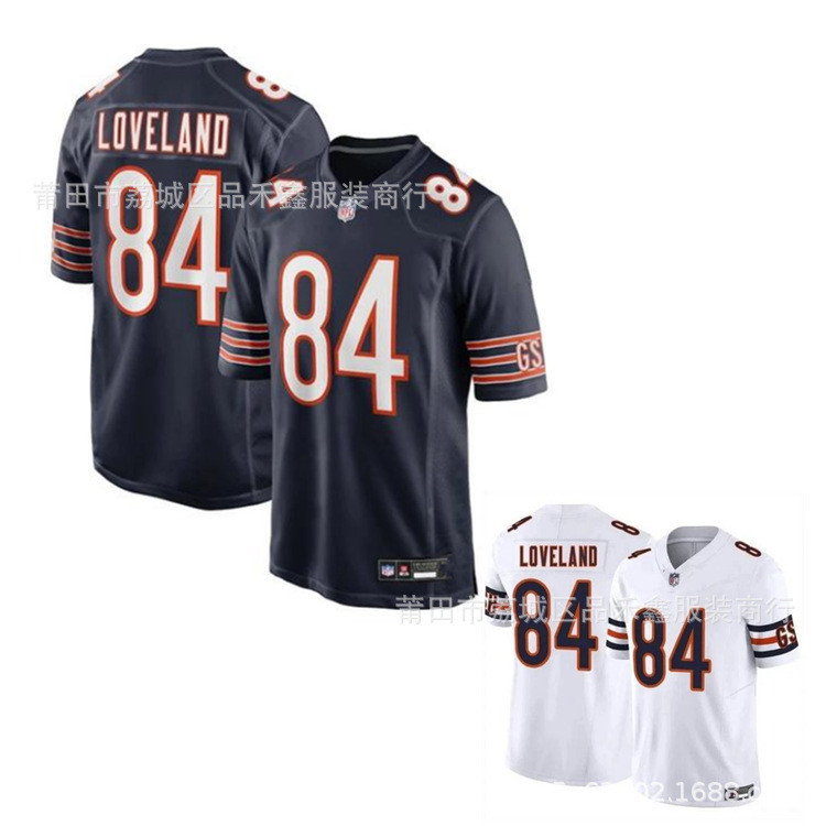 ส่งเร็ว!!เสื้อรักบี้ Chicago Bears Chicago Bears No. 84 เสื้อกีฬา LOVELAND
