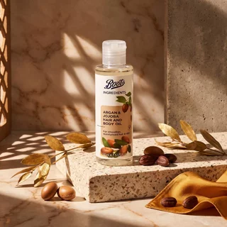 Boots Ingredients Argan & Jojoba Hair And Body Oil 150Ml บู๊ทส์ อินกรีเดียนส์ อาร์แกน แอนด์ โจโจบา บอดี้ ออยล์