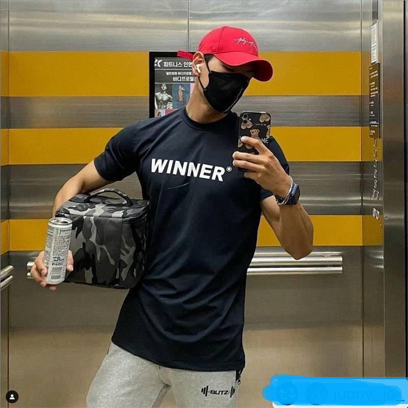 Muscle Brothers Summer New Sports Short Sleeve Men's T-shirt round Neck Breathable for Basketball Tr