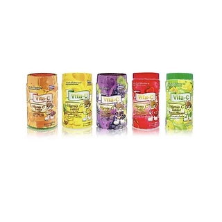 VITA-C วิตามินซีอม1000เม็ด VITAMIN C 25mg. (T.MAN) มี 5 รสชาติ สำหรับเด็ก วิตามินซี 25mg ทีแมน