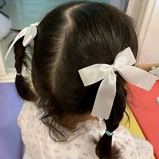 🎀 โบว์ติดผม สีเยอะมาก 🎀👧🏻 โบว์นักเรียน โบว์เด็ก อนุบาล ประถม (แผง6 ตัว) งานแฮนด์เมค เกรดพรีเมี่ยม ริบบิ้นต่วน