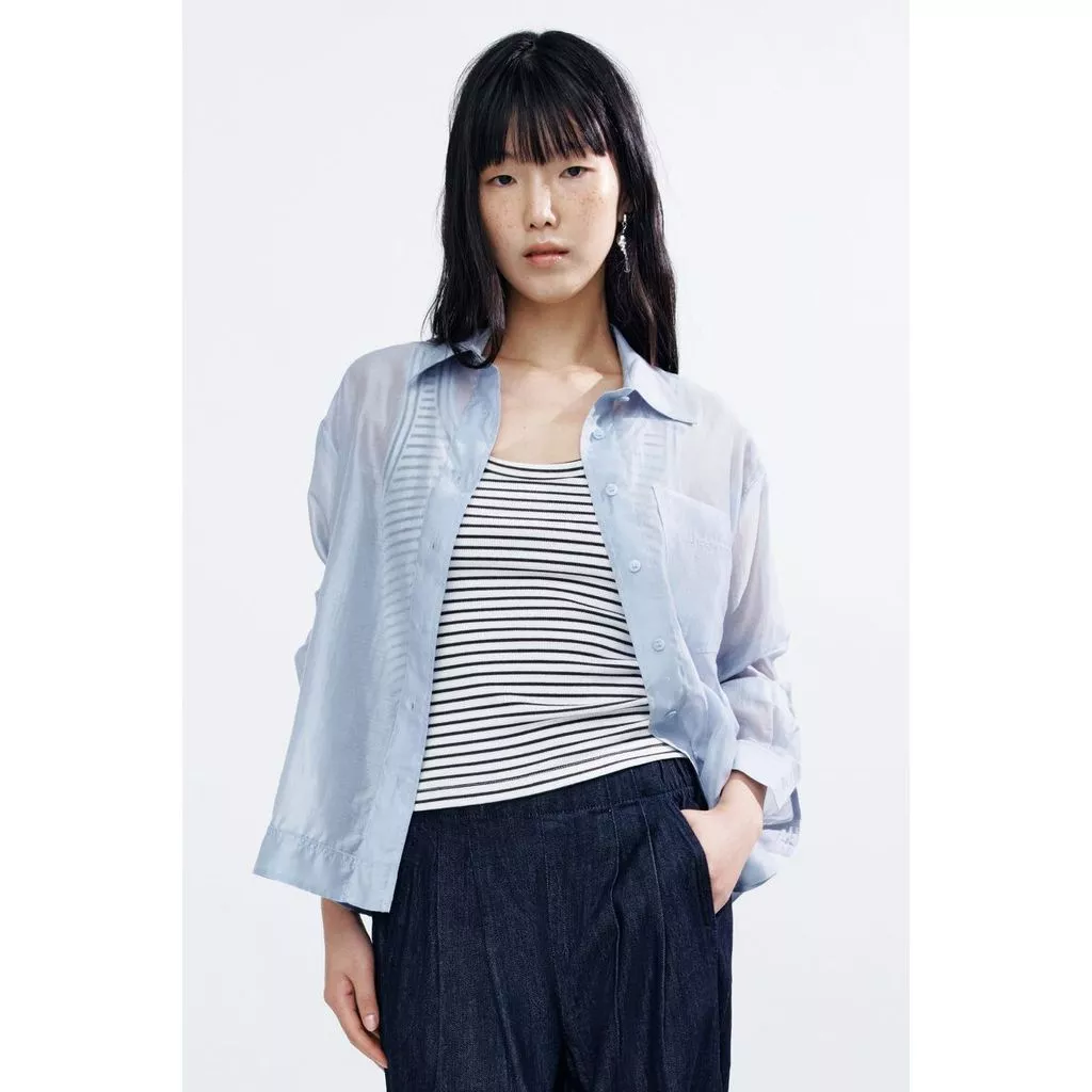 H&M(เอชแอนด์เอ็ม) เสื้อเชิ้ตทรงหลวม ผู้หญิง 1349077_1