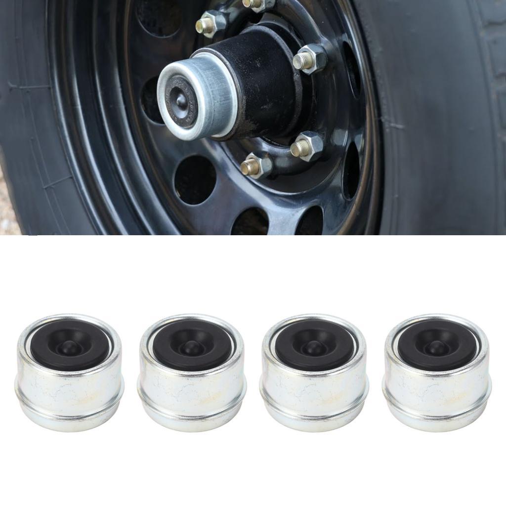 Shopp 4 ชิ้น 1.98in Trailer Bearing Dust Cap เพลาจาระบีดุมล้อพร้อมปลั๊กยางติดตั้งสําหรับ 2000 ถึง 35