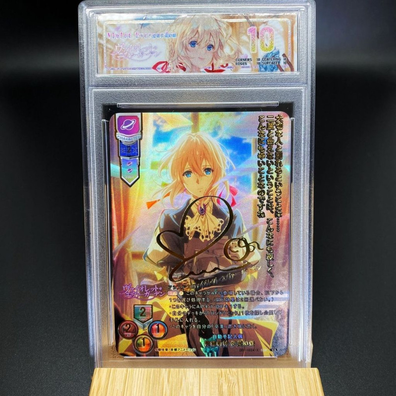 ~~ [สีม่วงสีม่วง Evergarden Violet Seiyuu Gilding การ์ดลายเซ็นอะนิเมะแฟลชการ์ดของสะสม